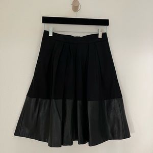 Banana Republic Black Midi Skirt Leather Hem